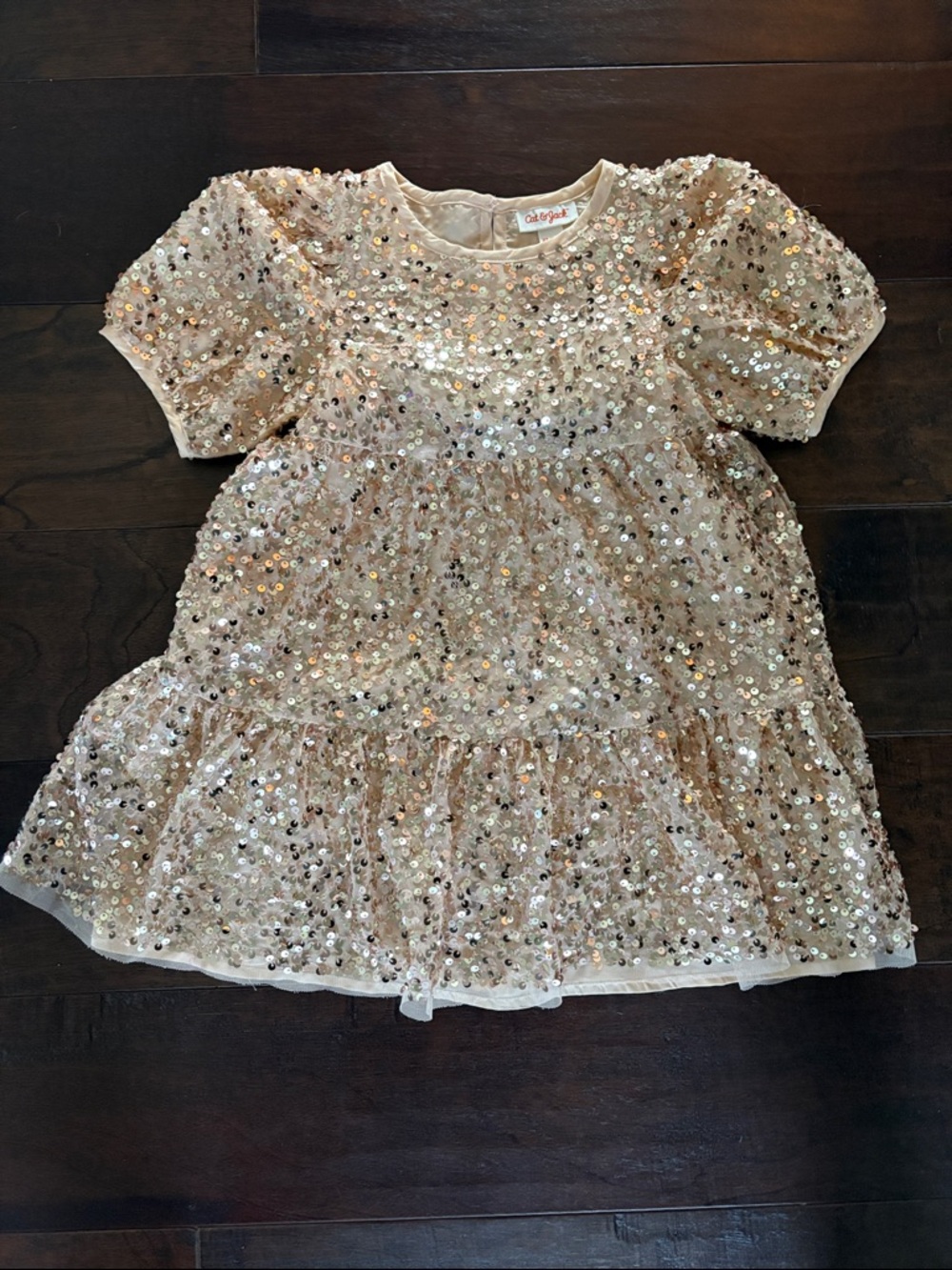 ✨Cat & Jack Sequin Champagne Party Dress